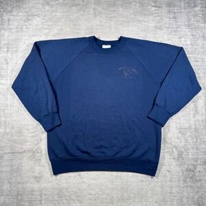 Vintage 80s Sweatshirt Mens XL Blue Pickerel Point Yacht Club Crewneck Grunge